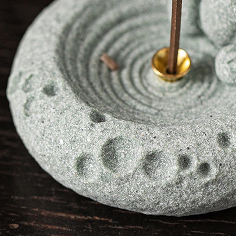 Quemador de incienso curativo con Buddha Stones y zodíaco chino para decoración de escritorio