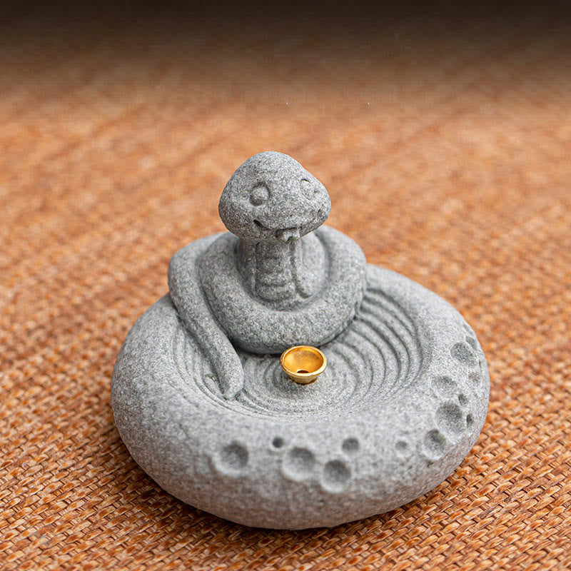 Quemador de incienso curativo con Buddha Stones y zodíaco chino para decoración de escritorio