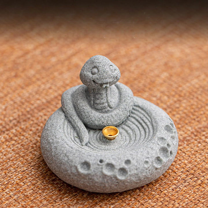 Quemador de incienso curativo con Buddha Stones y zodíaco chino para decoración de escritorio