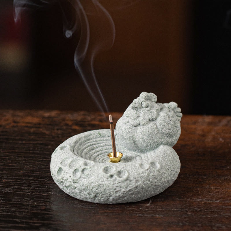Quemador de incienso curativo con Buddha Stones y zodíaco chino para decoración de escritorio