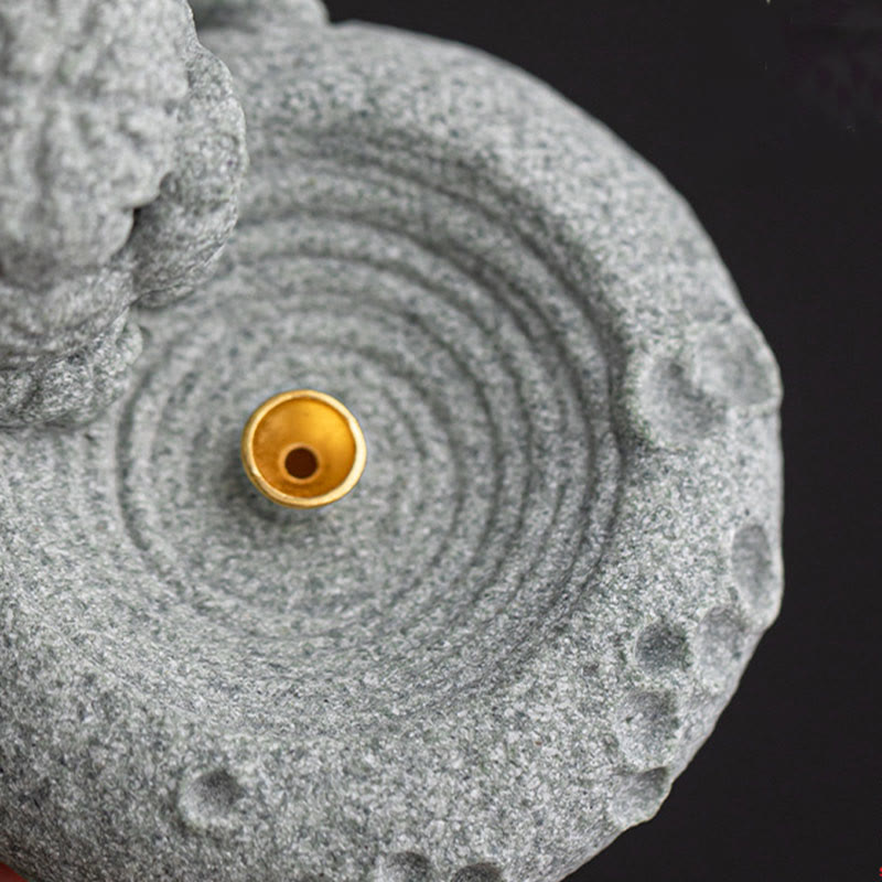 Quemador de incienso curativo con Buddha Stones y zodíaco chino para decoración de escritorio