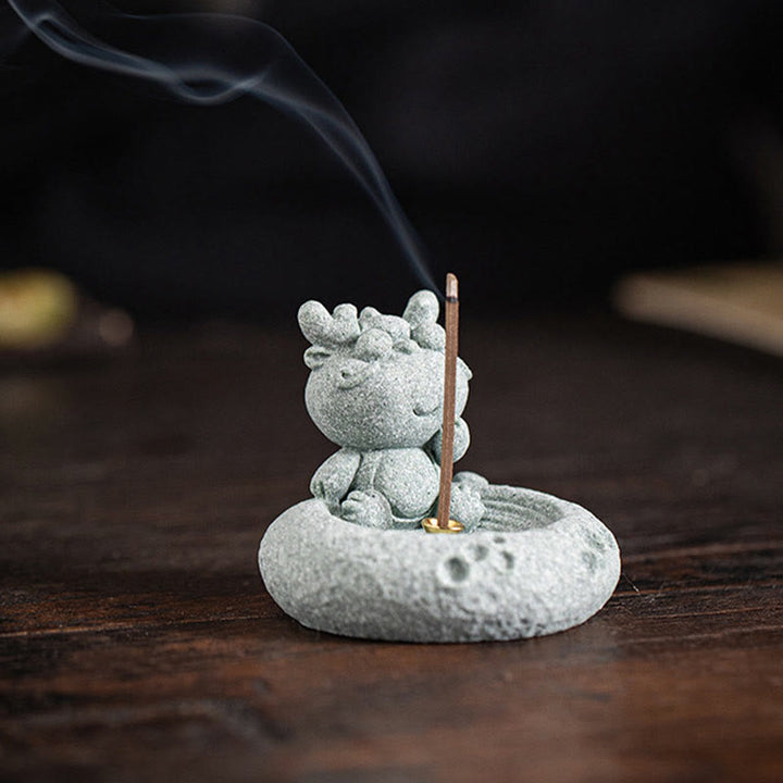 Quemador de incienso curativo con Buddha Stones y zodíaco chino para decoración de escritorio