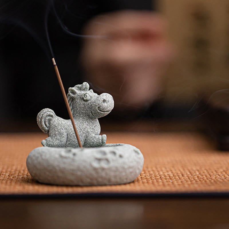 Quemador de incienso curativo con Buddha Stones y zodíaco chino para decoración de escritorio