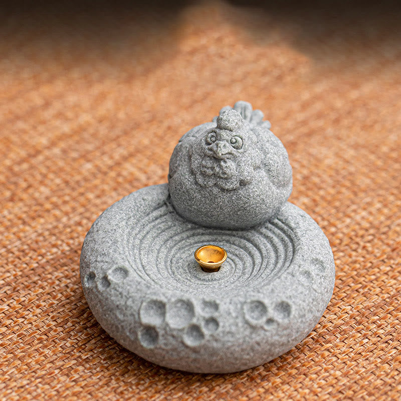 Quemador de incienso curativo con Buddha Stones y zodíaco chino para decoración de escritorio