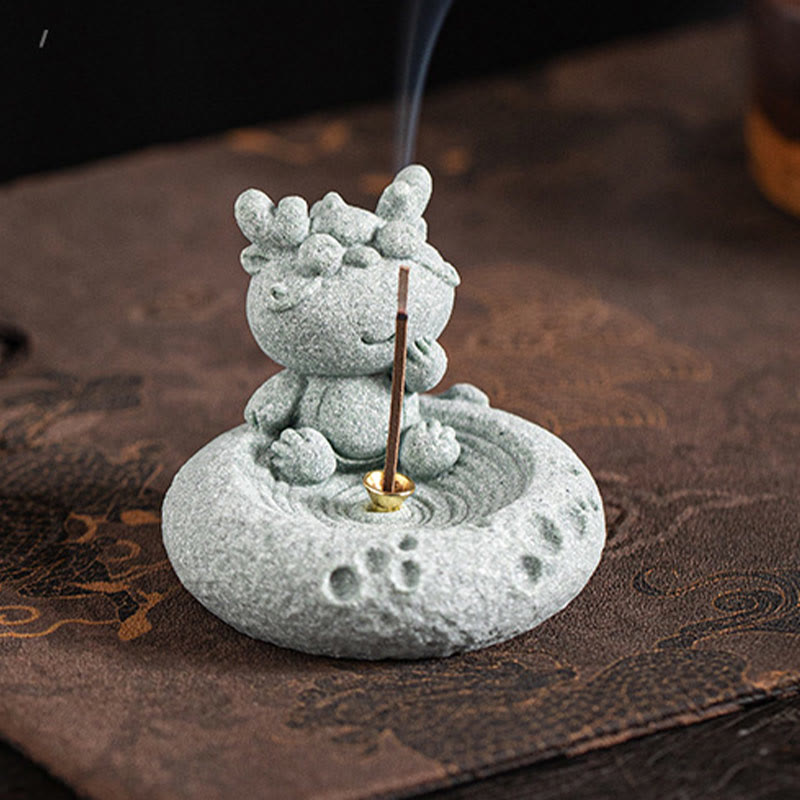 Quemador de incienso curativo con Buddha Stones y zodíaco chino para decoración de escritorio