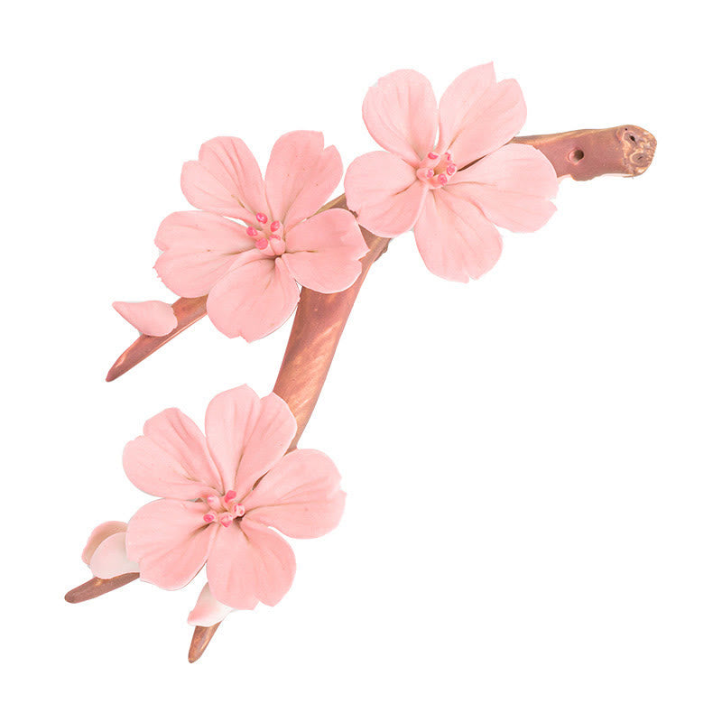 Quemador de incienso de cerámica curativo con ramas de ciruelo en flor y Buddha Stones para decoración de escritorio