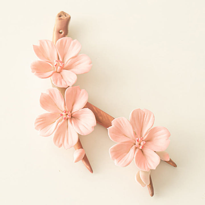 Quemador de incienso de cerámica curativo con ramas de ciruelo en flor y Buddha Stones para decoración de escritorio