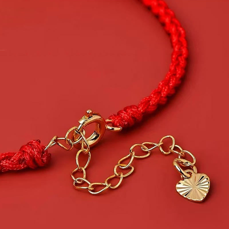Pulsera de plata de ley 925 con cinco formas de conexión con el dios de la riqueza y Buddha Stones con hilo rojo