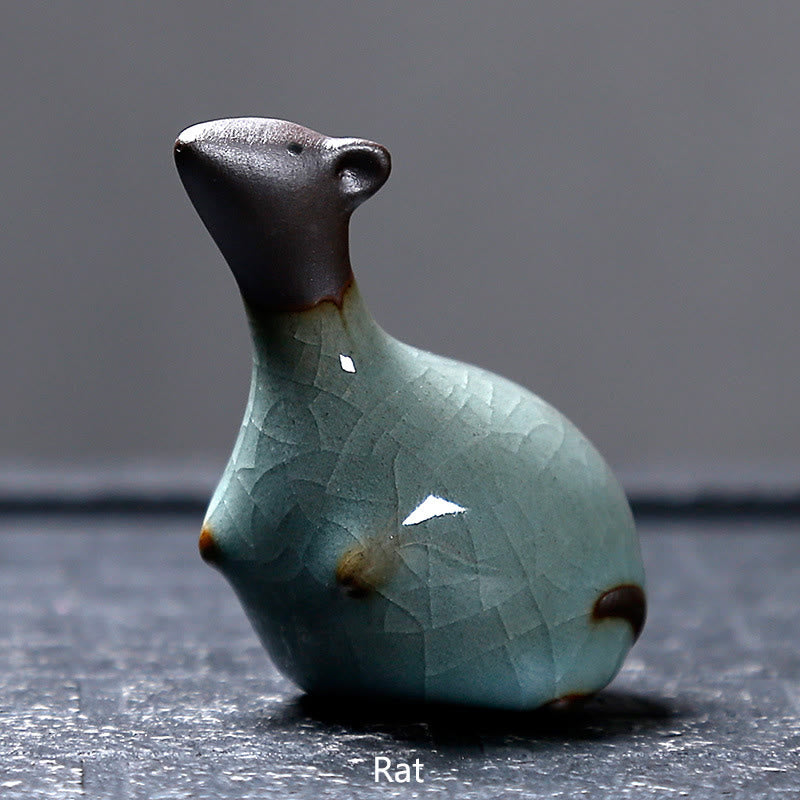 Buddha Stones con diseño del zodíaco chino, cerámica, té, mascota, decoración del hogar