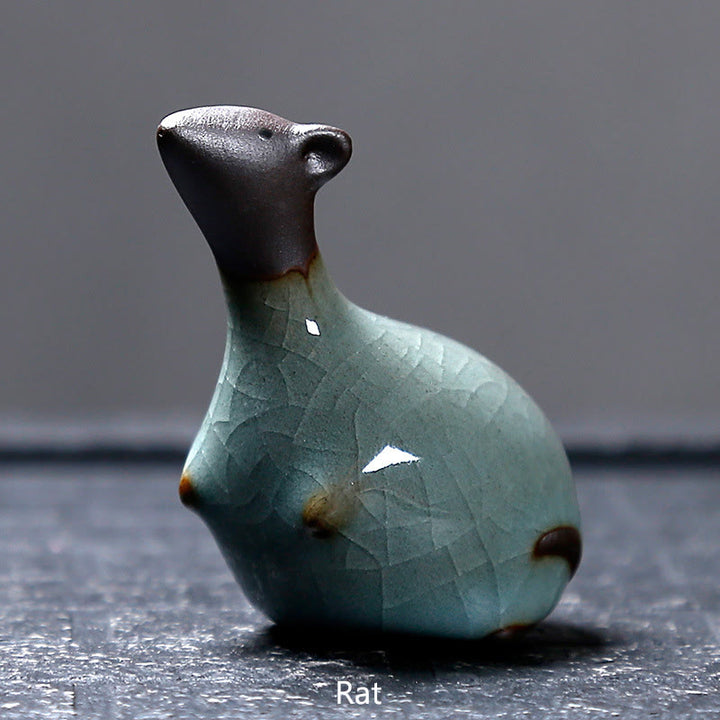 Buddha Stones con diseño del zodíaco chino, cerámica, té, mascota, decoración del hogar