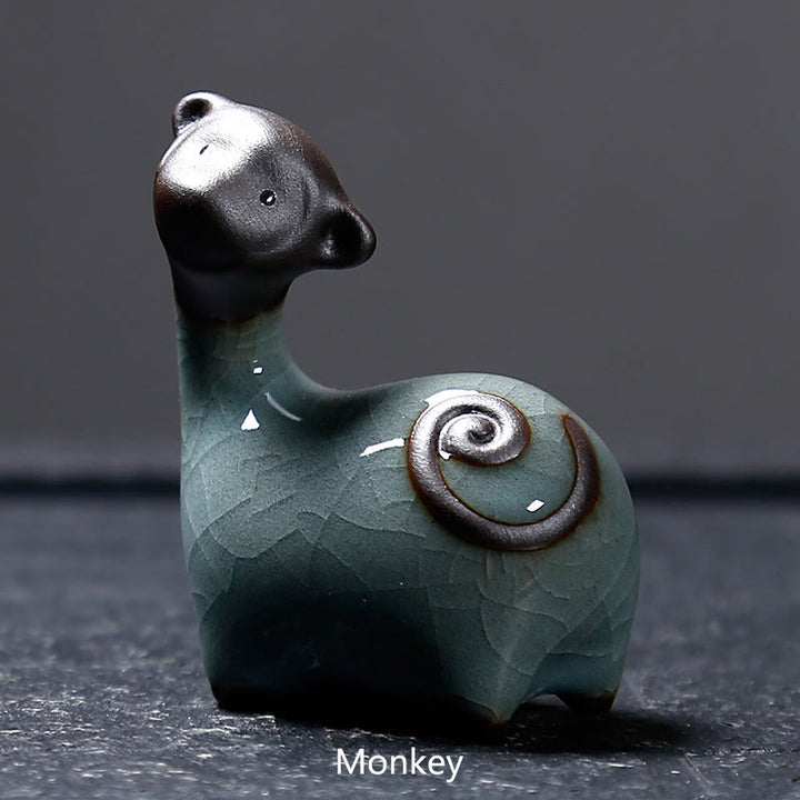 Buddha Stones con diseño del zodíaco chino, cerámica, té, mascota, decoración del hogar