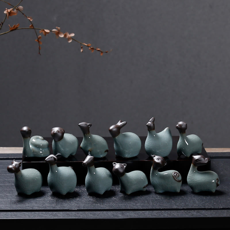 Buddha Stones con diseño del zodíaco chino, cerámica, té, mascota, decoración del hogar