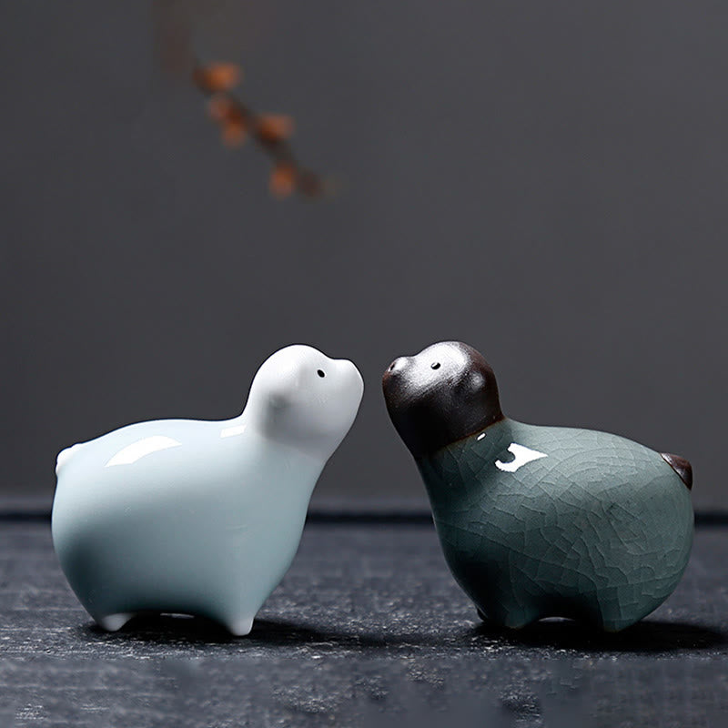 Buddha Stones con diseño del zodíaco chino, cerámica, té, mascota, decoración del hogar