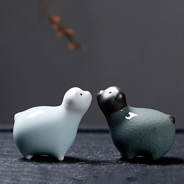 Buddha Stones con diseño del zodíaco chino, cerámica, té, mascota, decoración del hogar