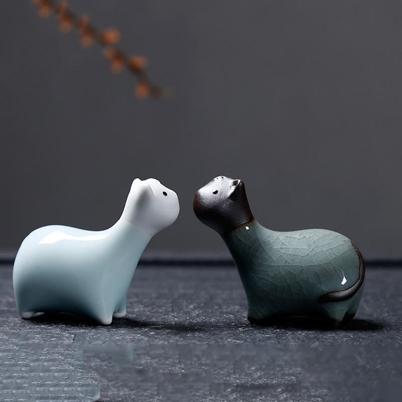 Buddha Stones con diseño del zodíaco chino, cerámica, té, mascota, decoración del hogar