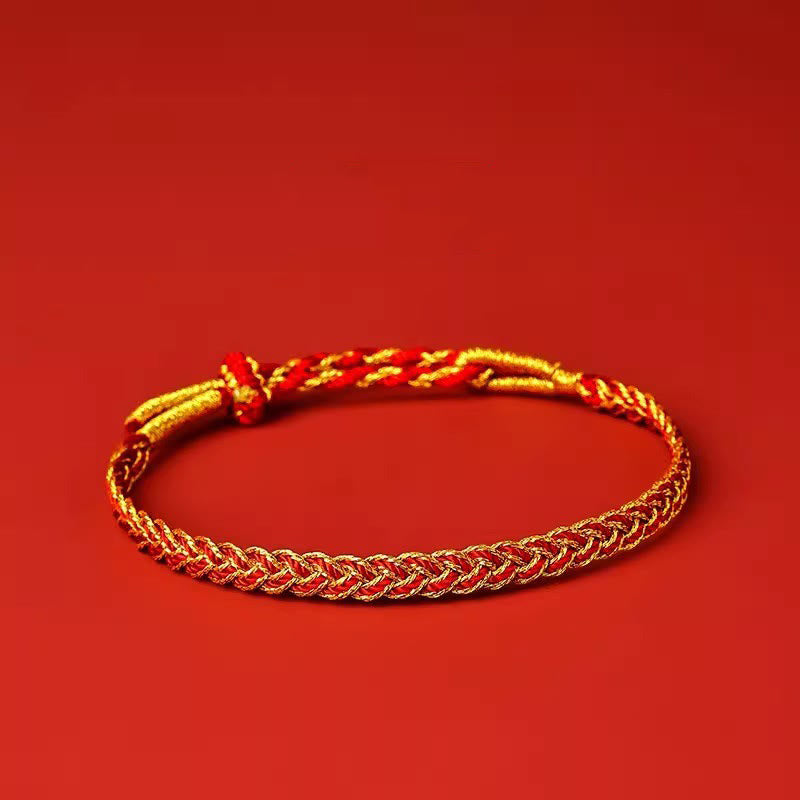 Pulsera de la suerte con hilo rojo y amarillo y Buddha Stones