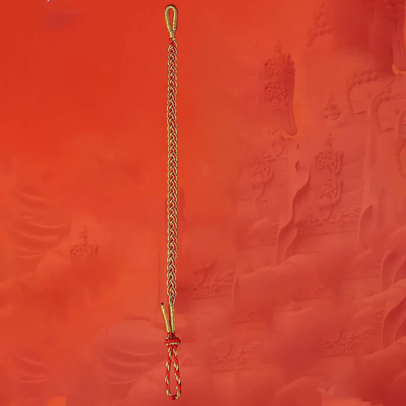 Pulsera de la suerte con hilo rojo y amarillo y Buddha Stones