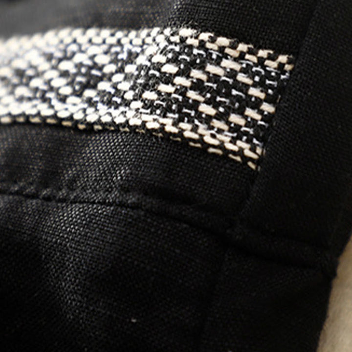 Pantalones de lino y algodón elásticos con bolsillos y botones en la parte delantera y trasera de color liso con Buddha Stones para mujer - image 32