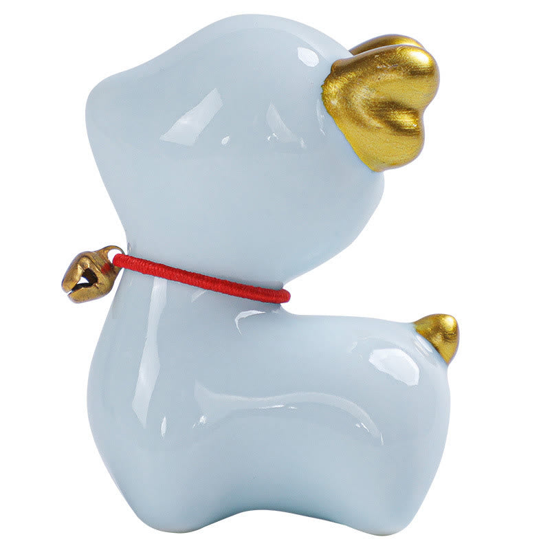 Figura decorativa de cerámica para escritorio del hogar con forma de ciervo en miniatura con Buddha Stones