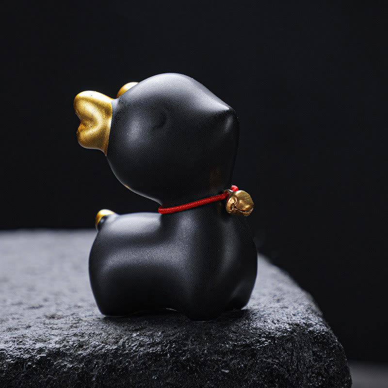 Figura decorativa de cerámica para escritorio del hogar con forma de ciervo en miniatura con Buddha Stones