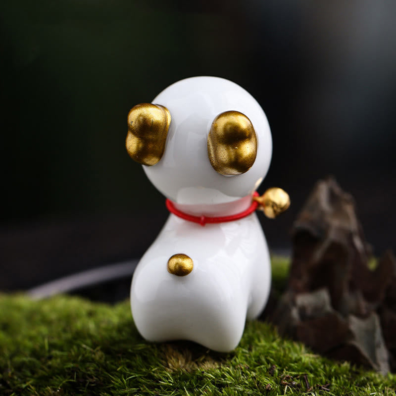 Figura decorativa de cerámica para escritorio del hogar con forma de ciervo en miniatura con Buddha Stones