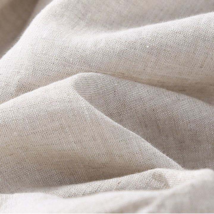 Pantalones de lino con bordado de flores en los laterales y bolsillos para mujer con Buddha Stones