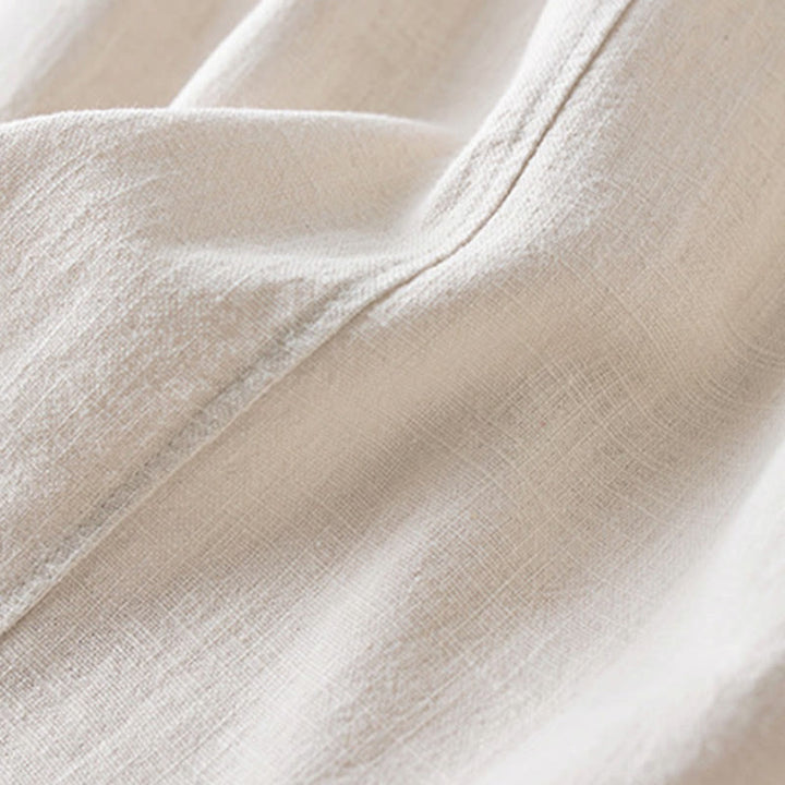 Pantalones de lino y algodón de color liso para mujer con bolsillos y Buddha Stones - image 13