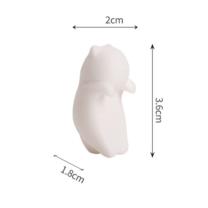 Figura decorativa de cerámica para escritorio del hogar con forma de gato blanco colgante de Buddha Stones - image 13