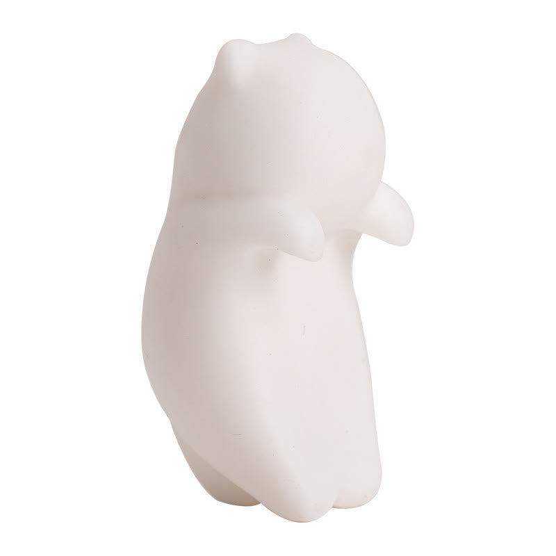 Figura decorativa de cerámica para escritorio del hogar con forma de gato blanco colgante de Buddha Stones - image 14