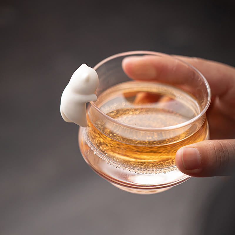 Figura decorativa de cerámica para escritorio del hogar con forma de gato blanco colgante de Buddha Stones - image 2