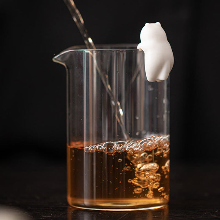 Figura decorativa de cerámica para escritorio del hogar con forma de gato blanco colgante de Buddha Stones - image 10