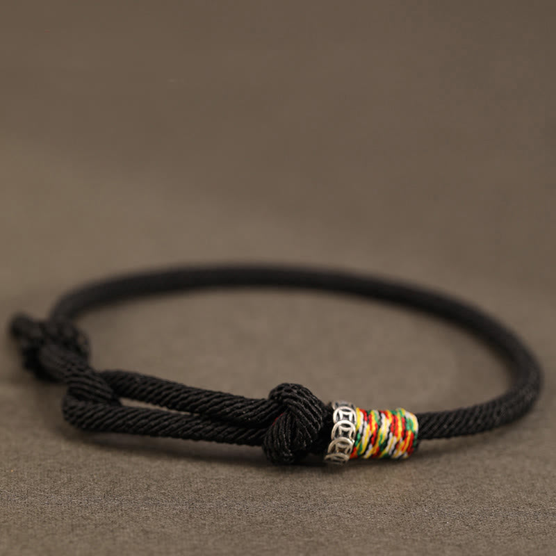 Pulsera de la suerte con monedas de plata de ley 999 y hilo rojo de Buddha Stones en plata de ley 925