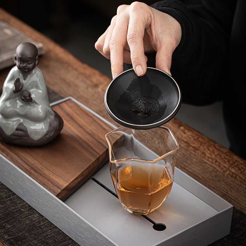 Colador de cerámica con forma de monje zen y piedras de Buddha Stones , accesorio para té, figurita decorativa para el hogar