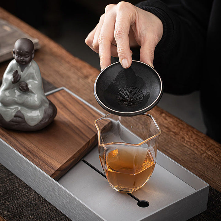 Colador de cerámica con forma de monje zen y piedras de Buddha Stones , accesorio para té, figurita decorativa para el hogar