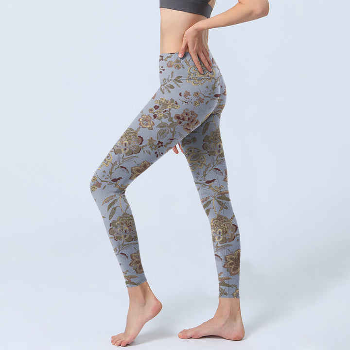 Leggings de yoga para mujer con estampado de flores, Buddha Stones - image 3
