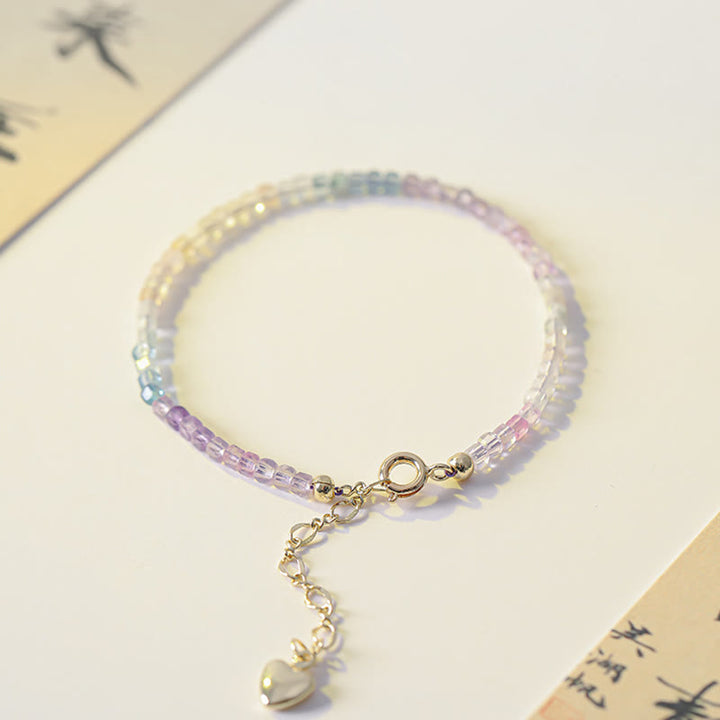 Pulsera de cobre chapada en oro de 14 k con cuentas ultrafinas de fluorita de 2,5 mm y Buddha Stones