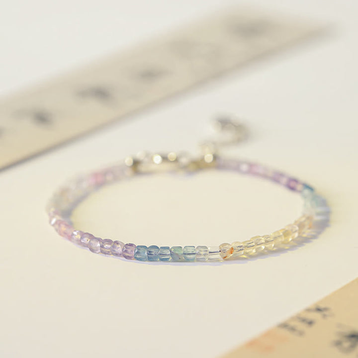 Pulsera de cobre chapada en oro de 14 k con cuentas ultrafinas de fluorita de 2,5 mm y Buddha Stones