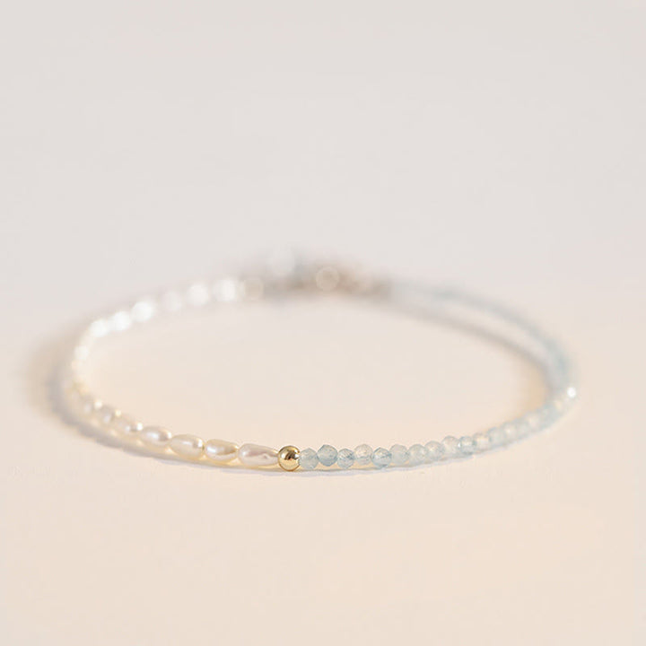 Pulsera de la sabiduría de cobre bañada en oro de 14 k con cuentas ultrafinas de turquesa y Buddha Stones de 2 mm