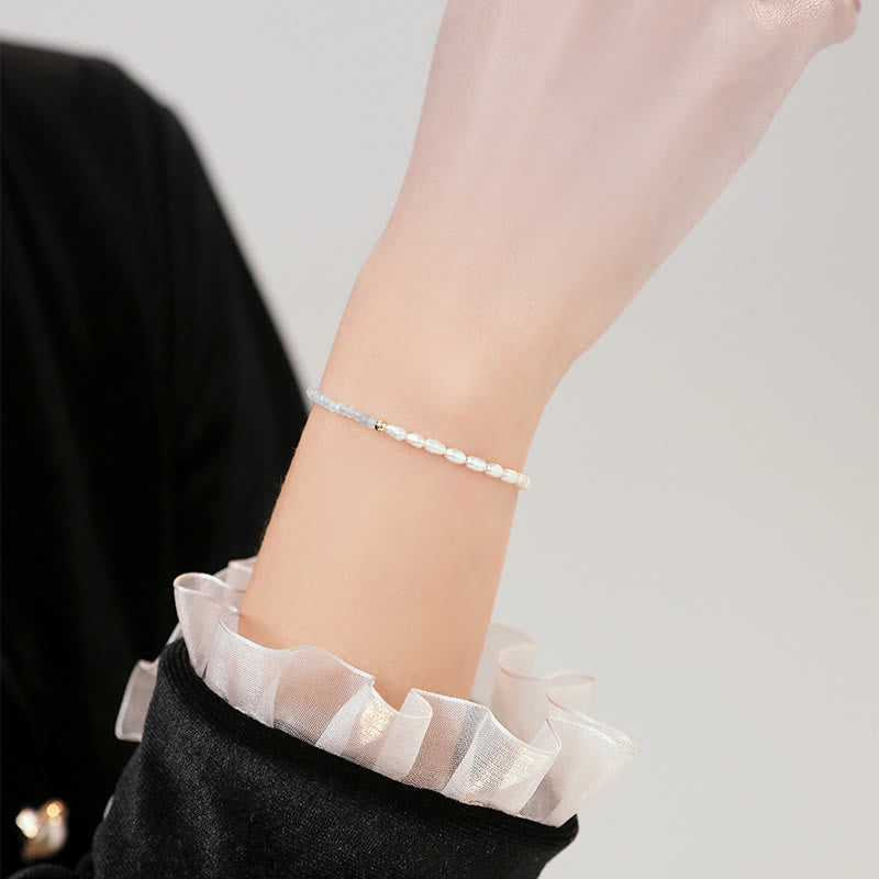 Pulsera de la sabiduría de cobre bañada en oro de 14 k con cuentas ultrafinas de turquesa y Buddha Stones de 2 mm