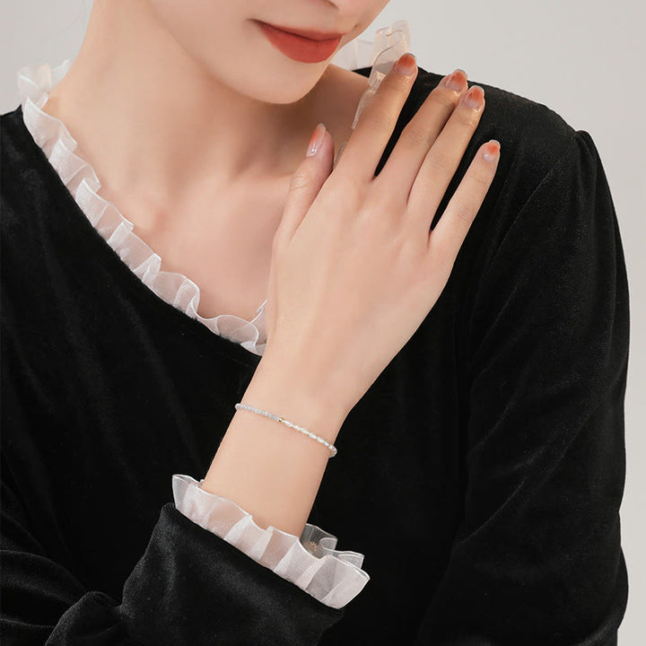 Pulsera de la sabiduría de cobre bañada en oro de 14 k con cuentas ultrafinas de turquesa y Buddha Stones de 2 mm