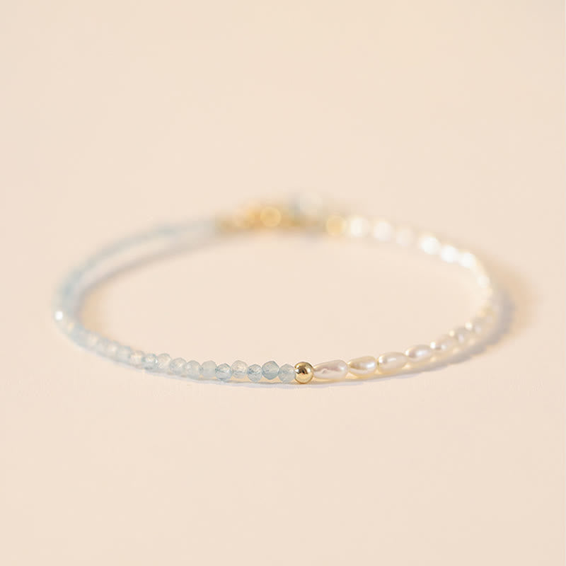 Pulsera de la sabiduría de cobre bañada en oro de 14 k con cuentas ultrafinas de turquesa y Buddha Stones de 2 mm