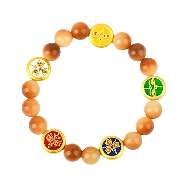 Pulsera de la sabiduría de los dioses de la riqueza y las cinco direcciones con Buddha Stones