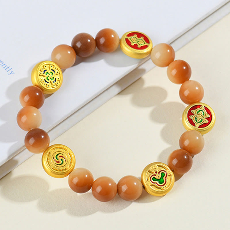 Pulsera de la sabiduría de los dioses de la riqueza y las cinco direcciones con Buddha Stones