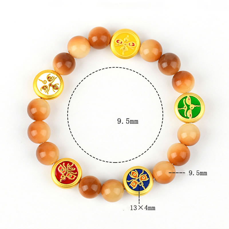 Pulsera de la sabiduría de los dioses de la riqueza y las cinco direcciones con Buddha Stones