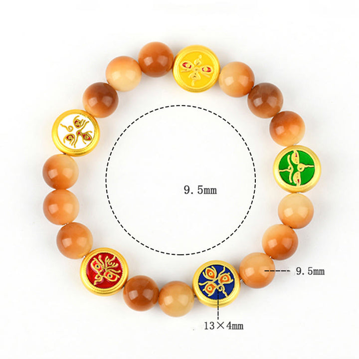 Pulsera de la sabiduría de los dioses de la riqueza y las cinco direcciones con Buddha Stones