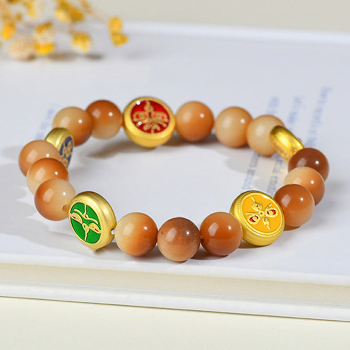 Pulsera de la sabiduría de los dioses de la riqueza y las cinco direcciones con Buddha Stones