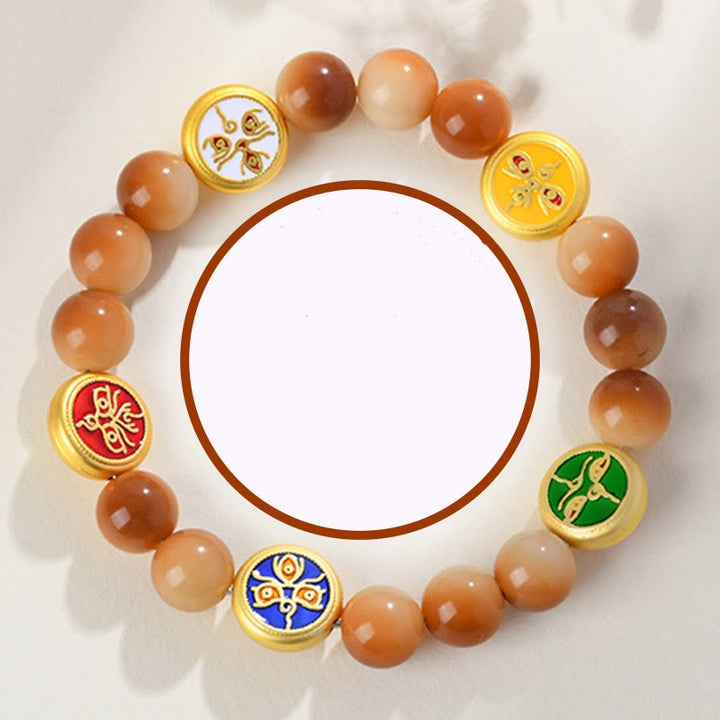 Pulsera de la sabiduría de los dioses de la riqueza y las cinco direcciones con Buddha Stones