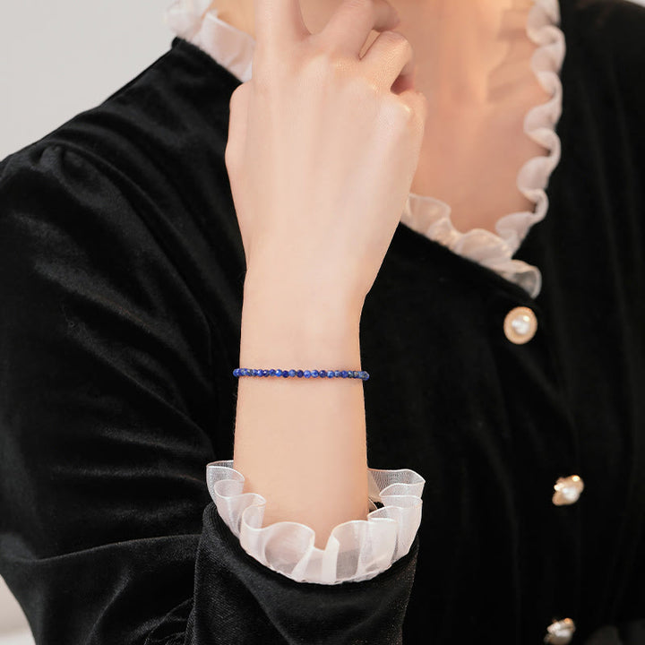 Pulsera de equilibrio con cuentas ultrafinas de lazurita y Buddha Stones