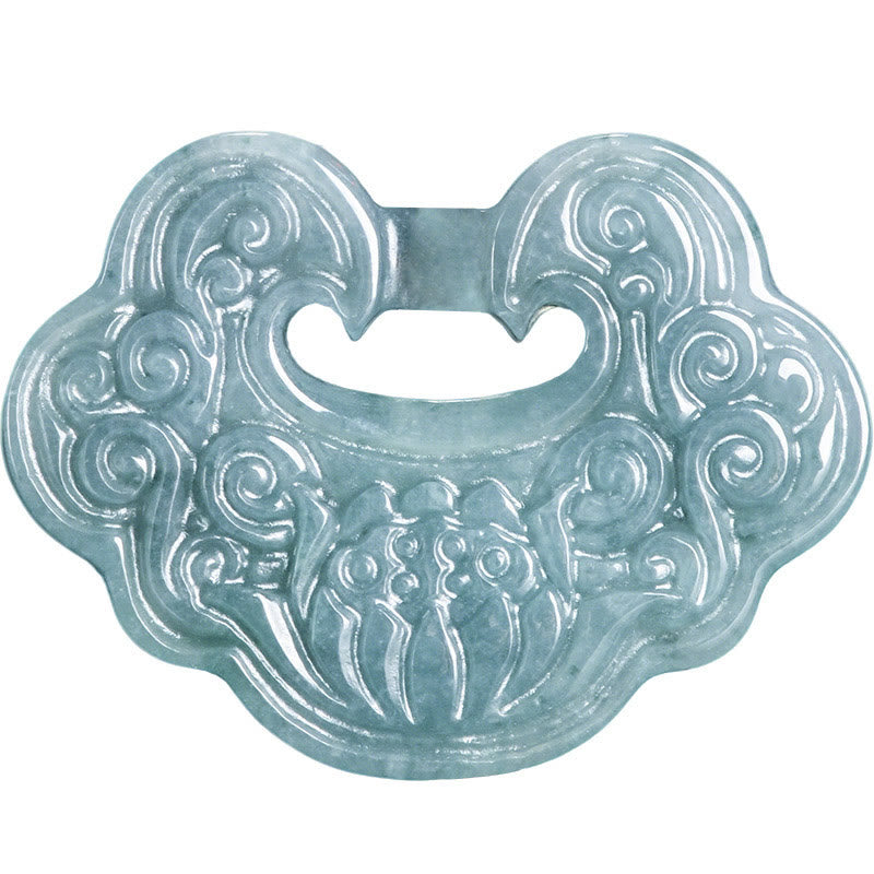 Collar con colgante de abundancia y prosperidad con Buddha Stones talladas en jade y loto