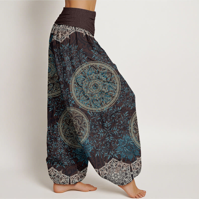 Pantalones harén con cintura elástica para mujer con estampado de mandalas y Buddha Stones - image 2